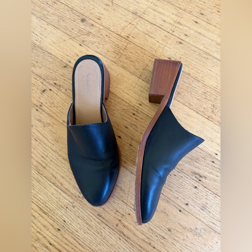 Soludos leather mule pointed toe block heal - Picture 10 of 15